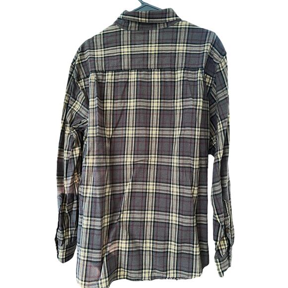 Woolrich men's grey and tan plaid long sleeve button front shirt size XL - Picture 2 of 5